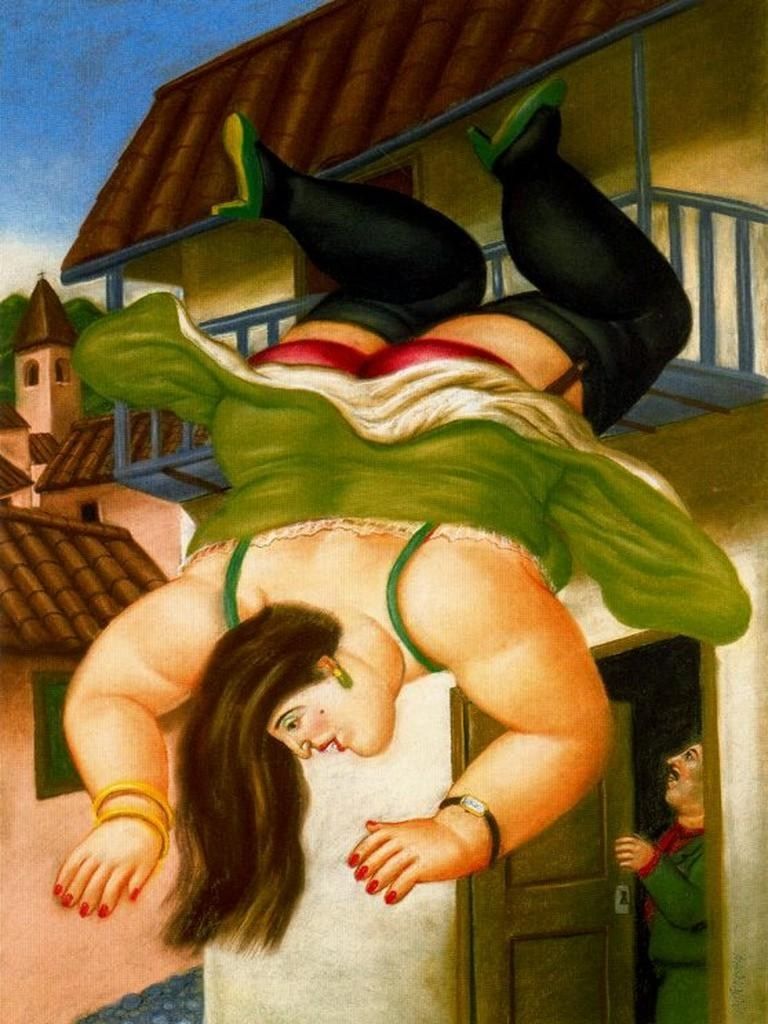 Fernando Botero Mujer cayendo de un balcon